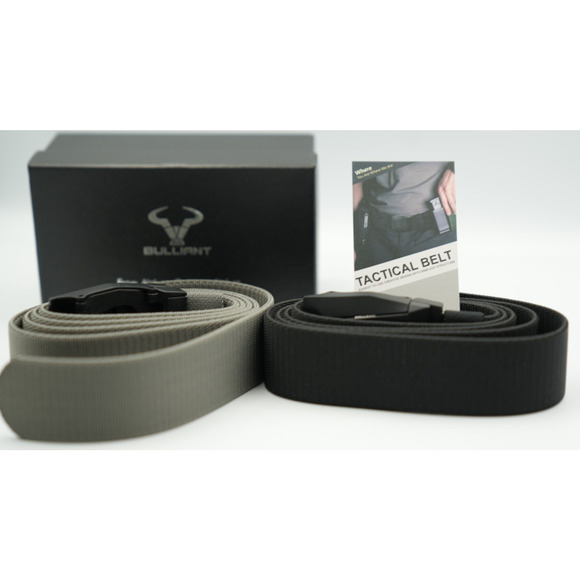 Bulliant Other - Bulliant Tactical Belt 2-Pack – Quick-Release Webbing Belts (Black & Gray)
